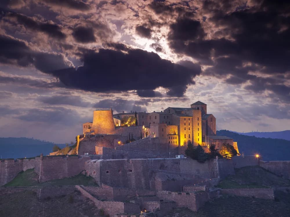 Cardona Castle rising above the Cardoner valley in Catalonia, Spain