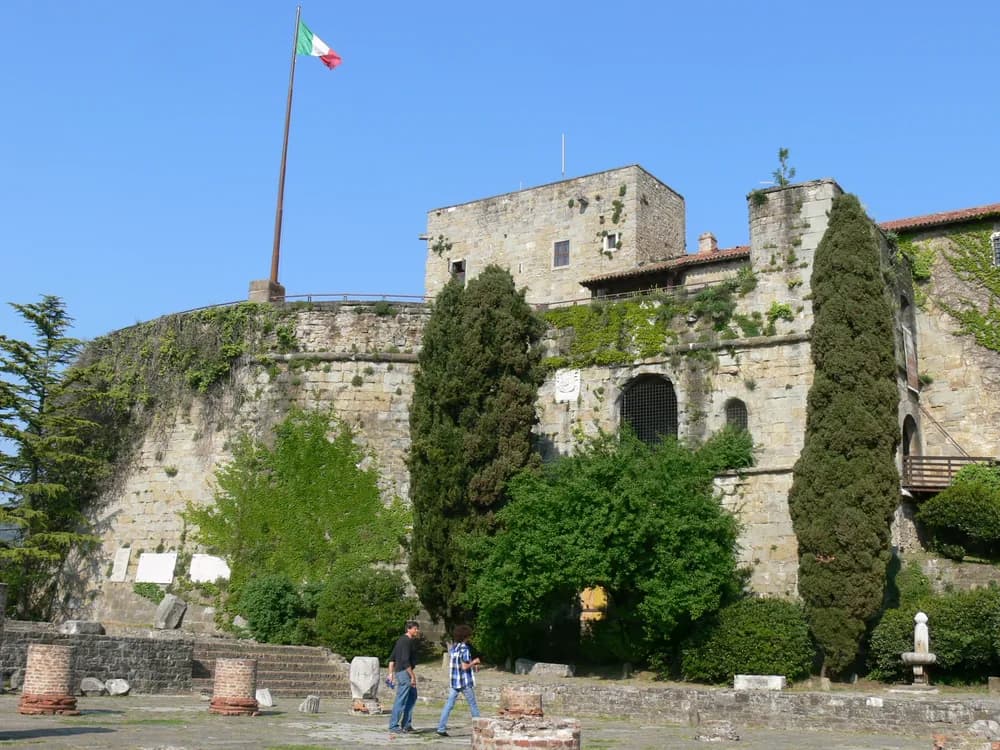 Castle of San Giusto on the hill above Trieste harbour in Italy