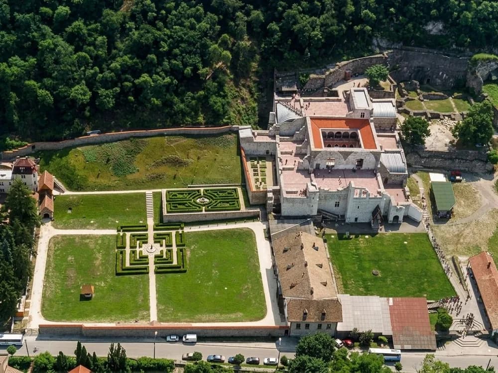 Excavated courtyard of Visegrád Royal Palace on the Danube Bend in Hungary