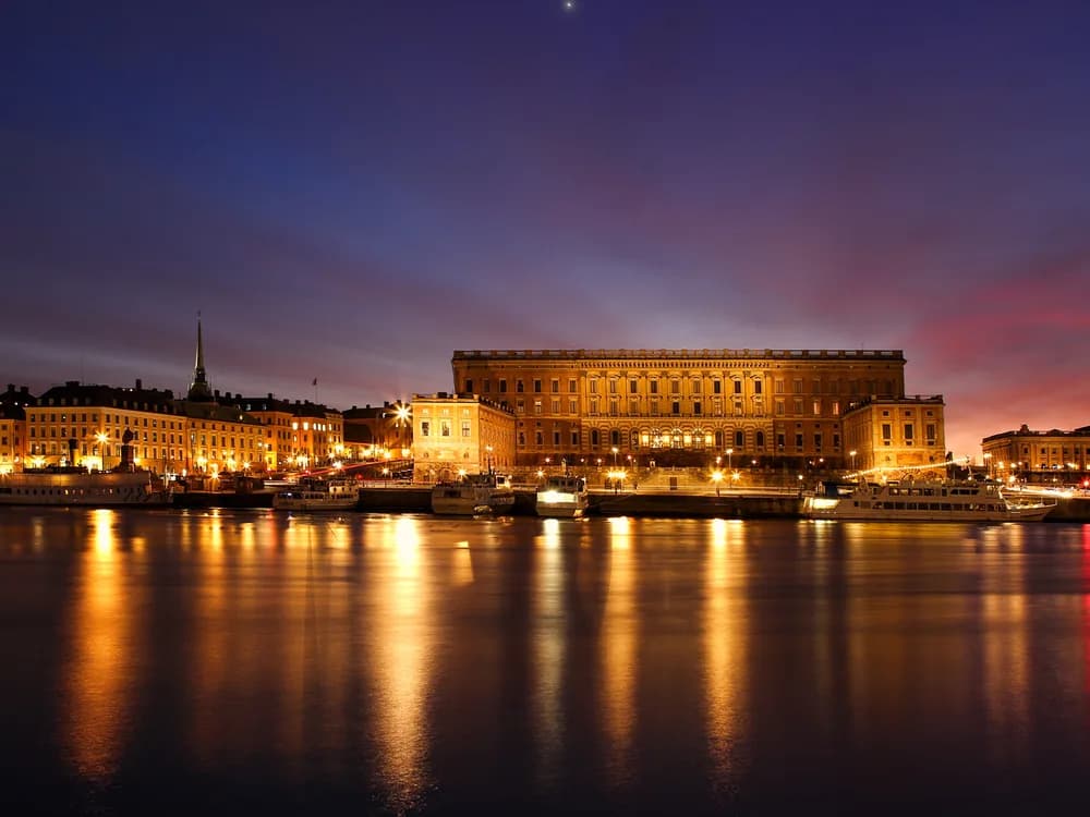 Drottningholm Palace reflected in Lake Mälaren, Sweden